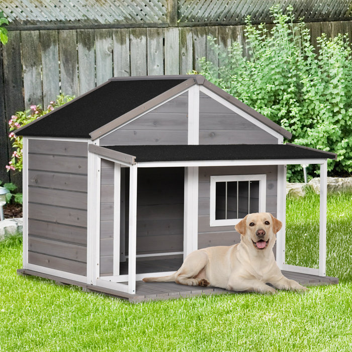Archie & Oscar™ Mitzi Gray Wood Dog House | Wayfair